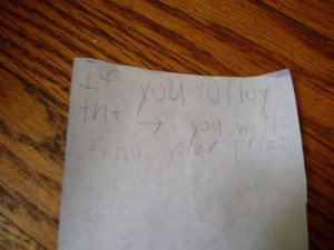 if you follow the arrows, you will find your prize